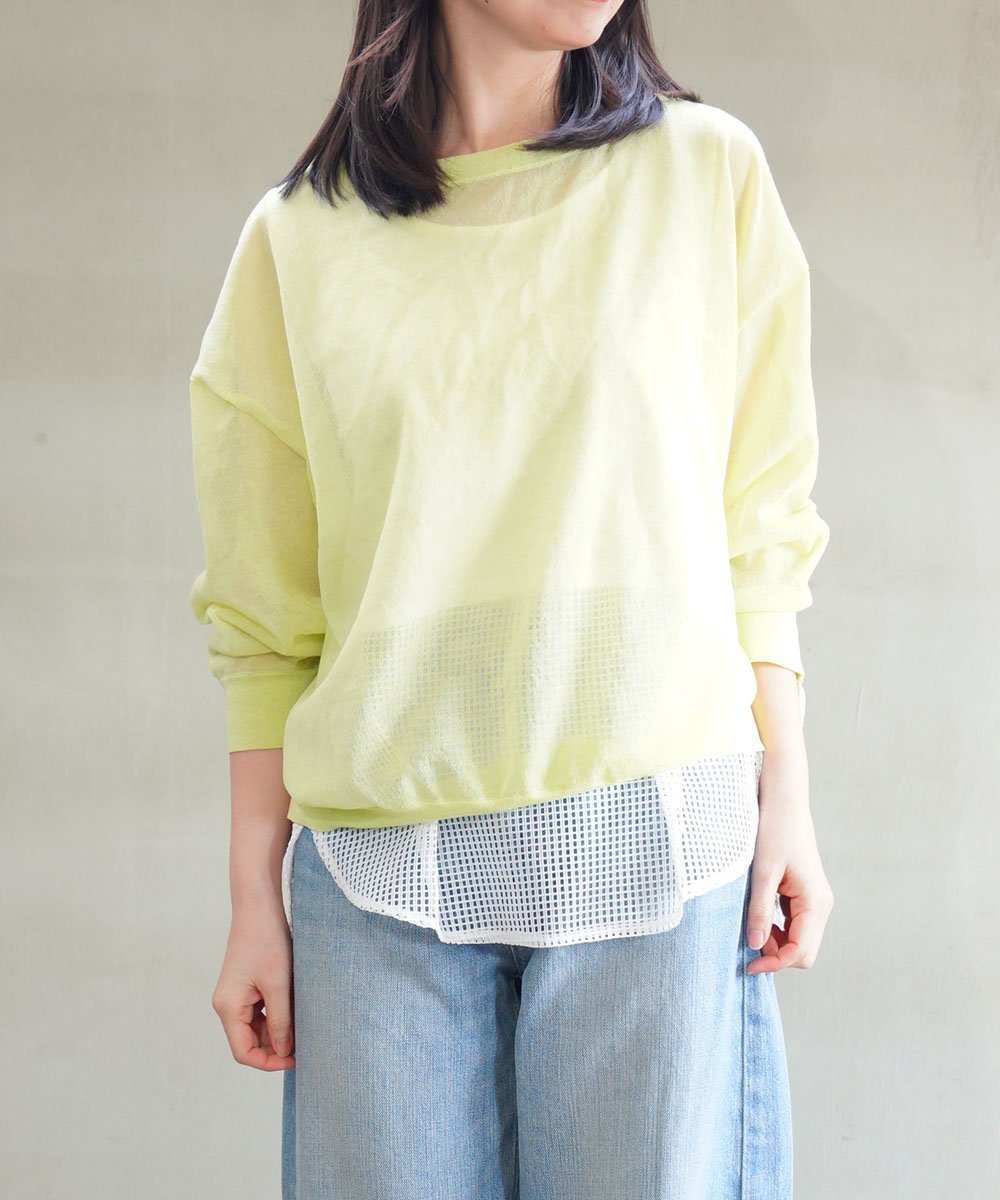 tricot tricot トリコトリコ メッシュレイヤードタンク ブルーコムブルー トップス ノースリーブ・タンクトップ