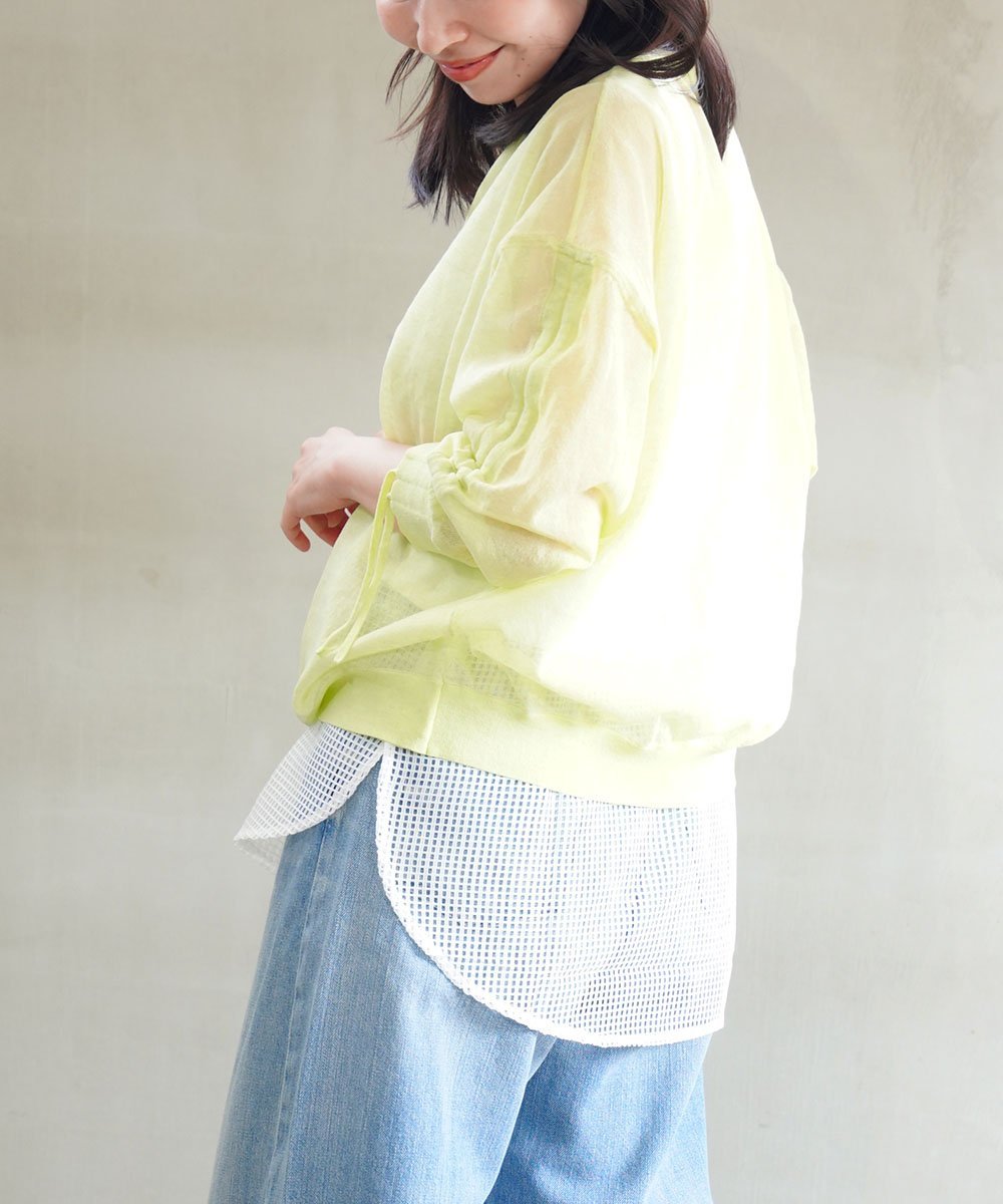 tricot tricot トリコトリコ メッシュレイヤードタンク ブルーコムブルー トップス ノースリーブ・タンクトップ