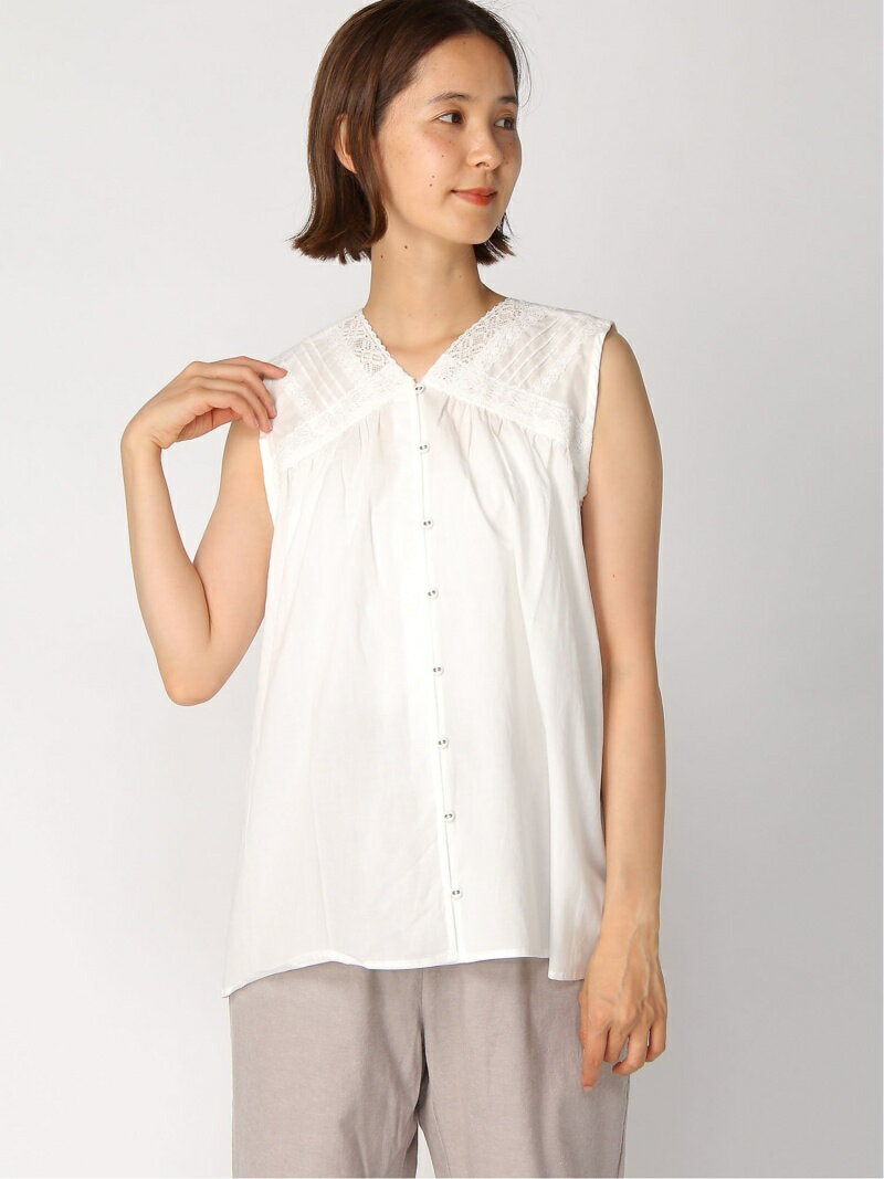 【SALE／50%OFF】Samansa Mos2 レースノースリブラウス サマンサモスモス シャツ/ブラウス ノースリーブ/キャミソールシャツ ホワイト オレンジ ブラックのサムネイル