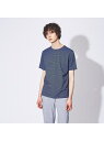 ABAHOUSE LASTWORD COTTON LYCRA 圧着 クルーネック 半袖 Tシャツ アバハウス トップス カットソー・Tシャツ ネイビー ホワイト グレー