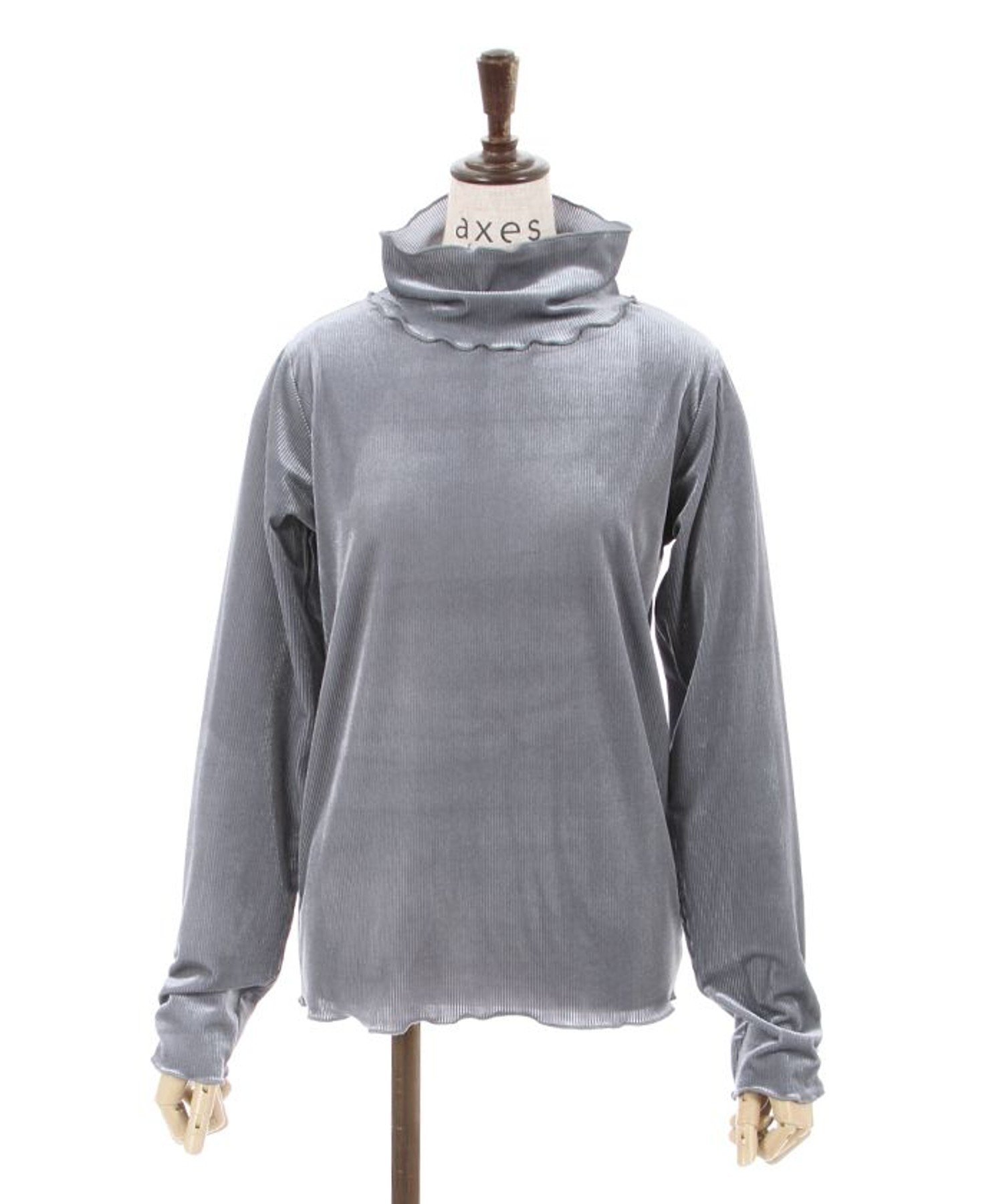 【SALE／40%OFF】axes femme ベロア調メローインナー アクシーズファム トップス カットソー・Tシャツ グレー ブラック パープルのサムネイル