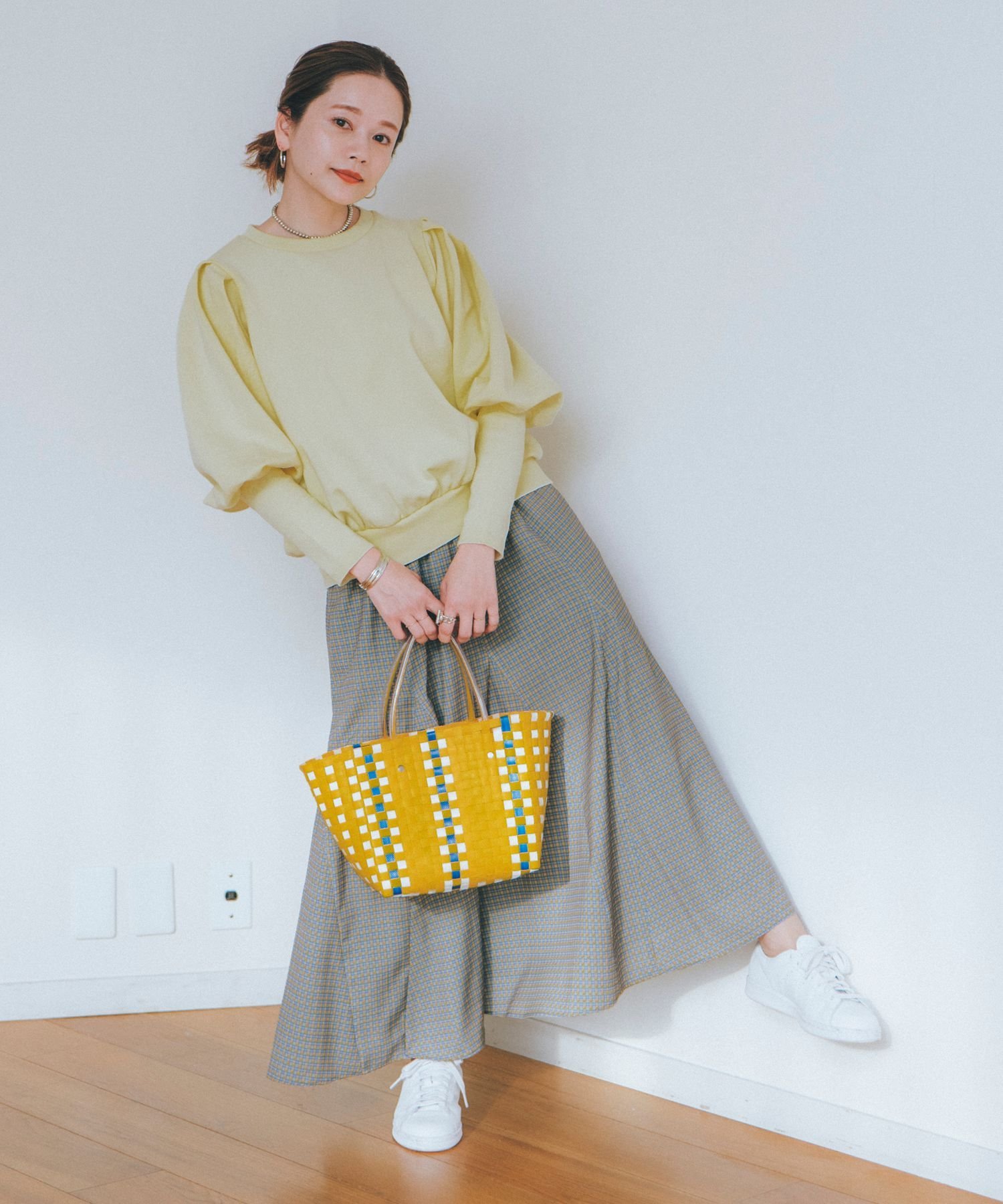 GLOBAL WORK (W)アソートPRTフレアSK+S グローバルワーク スカート ロング・マキシスカート イエロー グリーン【送料無料】のサムネイル