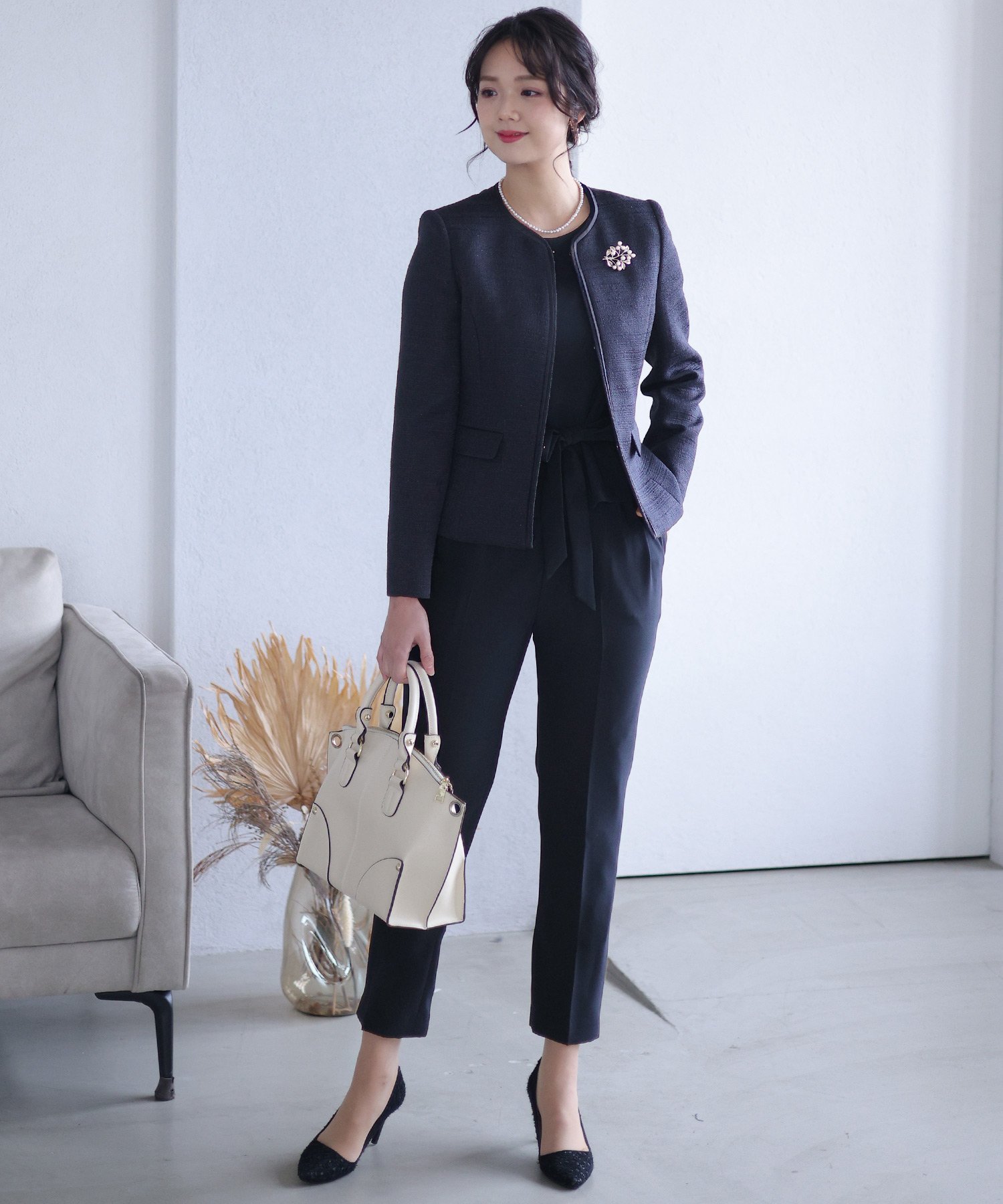 PourVous 卒業式スーツ ママ 卒園式フォーマル入学式セットアップ 入園式 セレモニースーツ プールヴー..