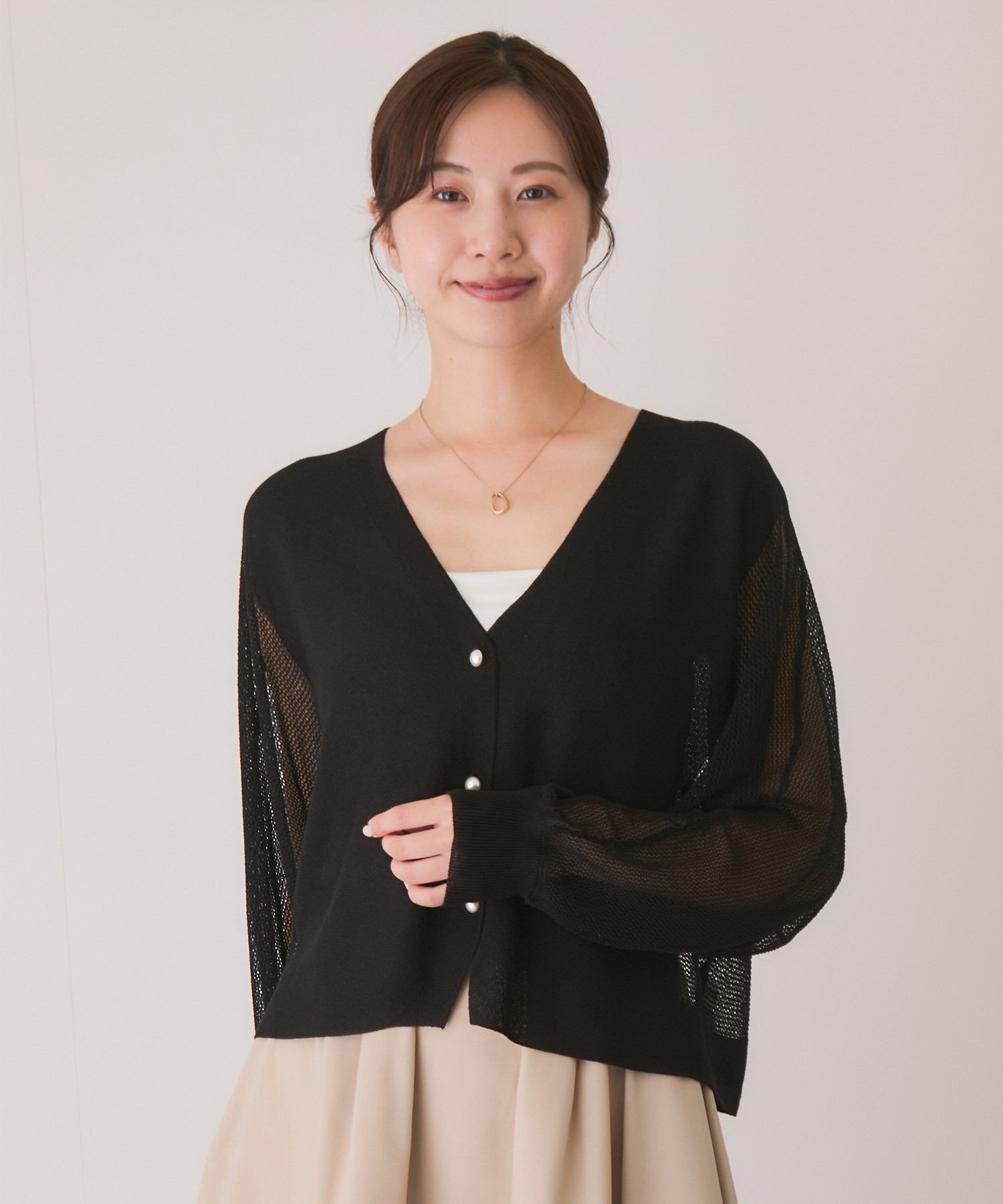 JAYRO メッシュカーディガン ジャイロ トップス カーディガン ブラック ホワイト グリーン【送料無料】のサムネイル