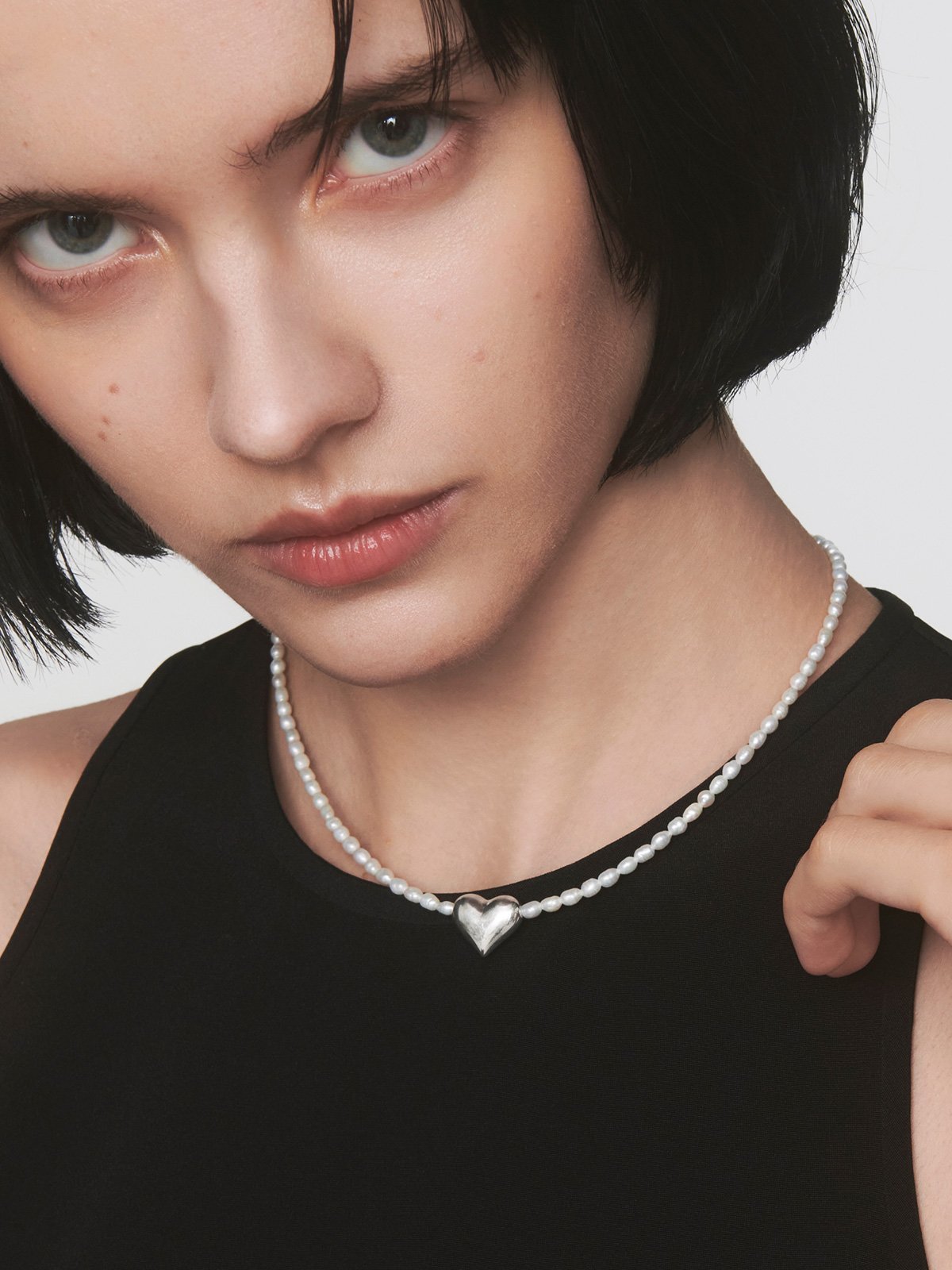 quip queint quip queint/noa pearl necklace/ノア パール ネックレス ハート フォブ アクセサリー・腕..