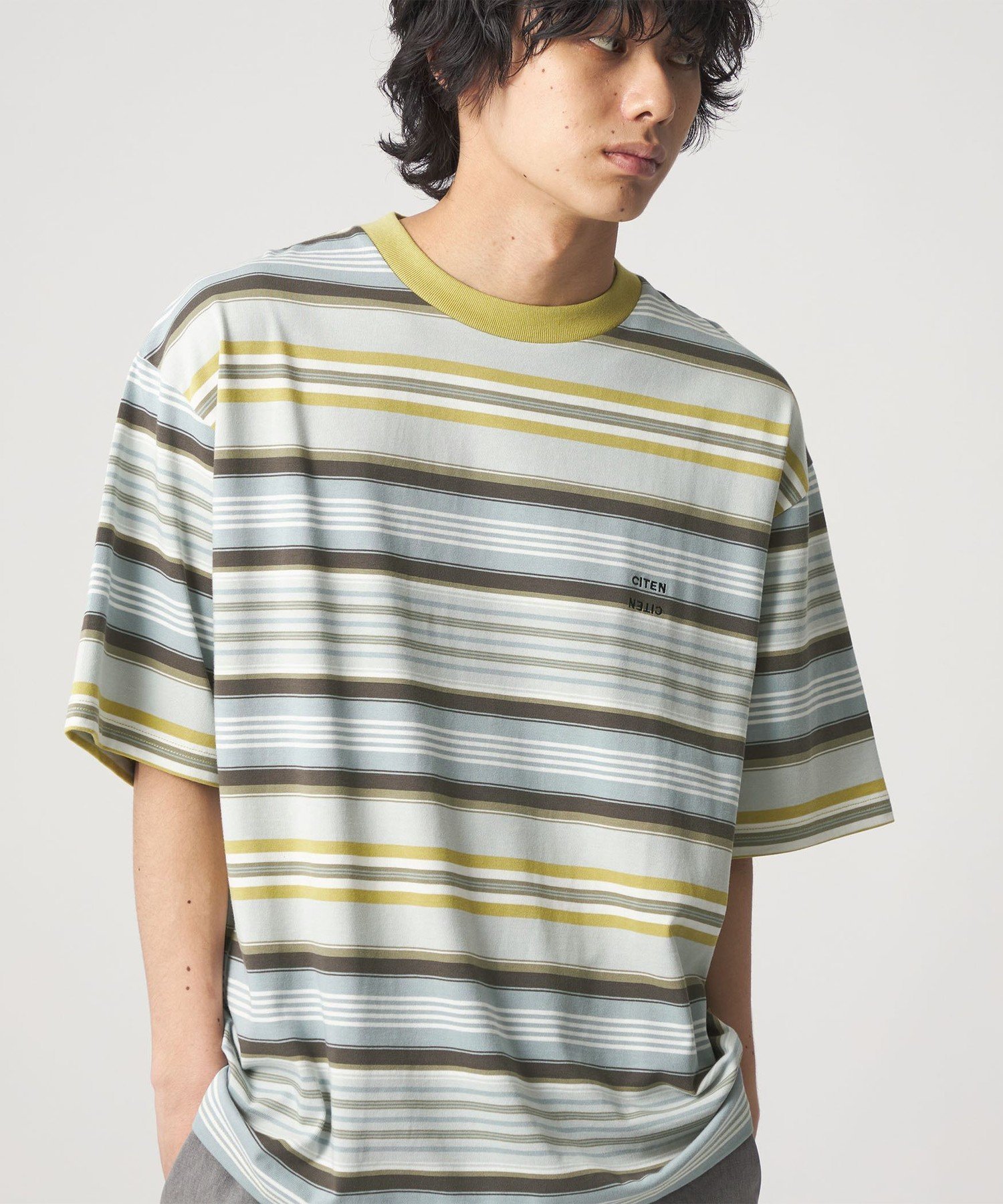 ＜CITEN＞カリフォルニアボーダーT シテン トップス カットソー・Tシャツ イエロー ブラック