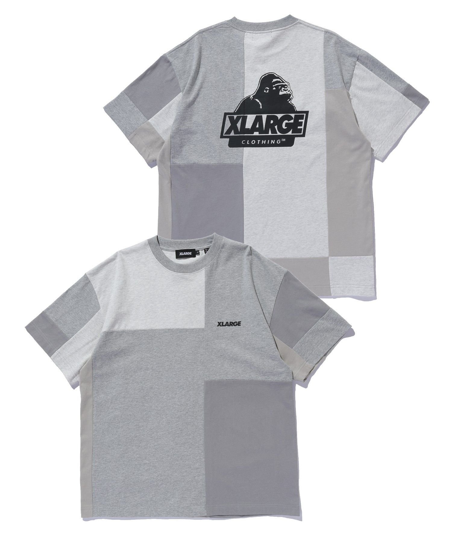 PATCHWORK S/S TEE エクストララージ トップス カットソー・Tシャツ グレー グリーン ブラック