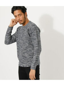 【SALE/30%OFF】AZUL by moussy COTTONMIXKNITPULLOVER/コットンミックスニットプルオーバー アズールバイマウジー ニット 長袖ニット ネイビー ホワイト