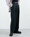 JUNRed ライトスルーワイドストレートパンツ ジュンレッド パンツ スラックス ドレスパンツ ブラック ホワイト ベージュ ネイビー【送料無料】