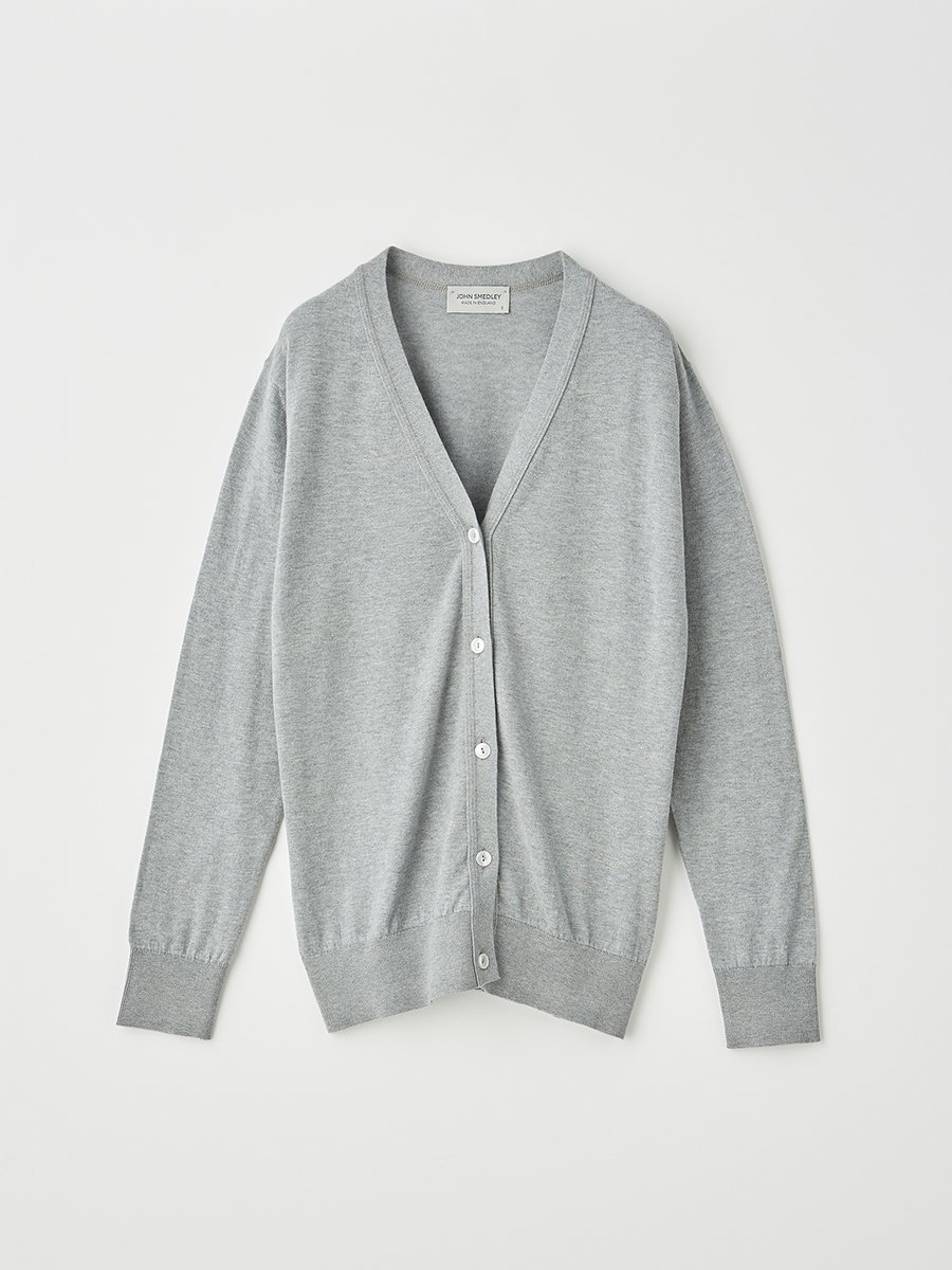 ジョンスメドレー トップス レディース JOHN SMEDLEY V-neck Long sleeved Cardigan ｜ YASMIN ｜ 30G MODERN FIT ジョンスメドレー トップス ニット シルバー【送料無料】