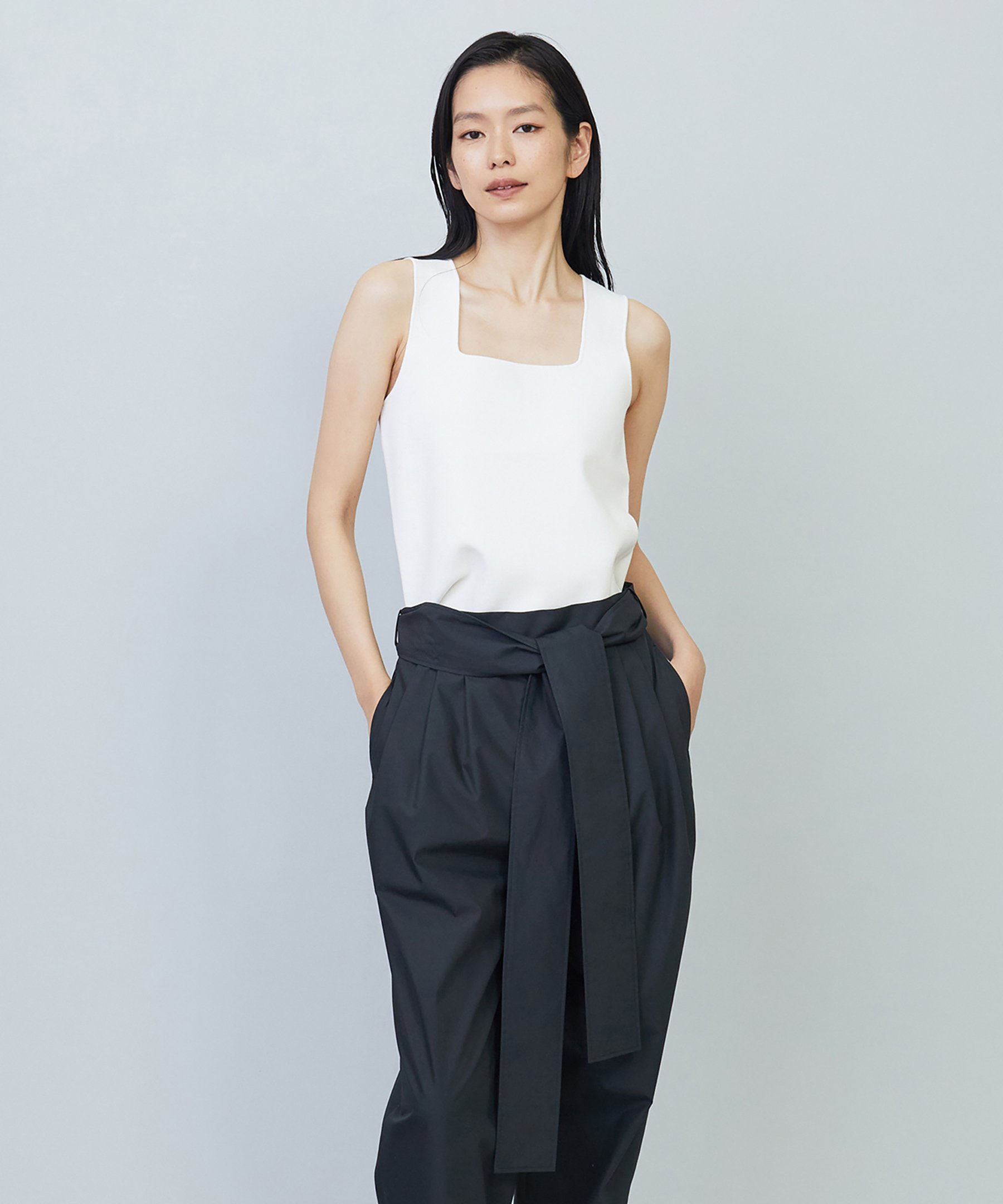 1er Arrondissement 【追加】ミラノリブスクエアタンク プルミエアロンディスモン トップス ノースリーブ・タンクトップ ホワイト ブラック【送料無料】のサムネイル