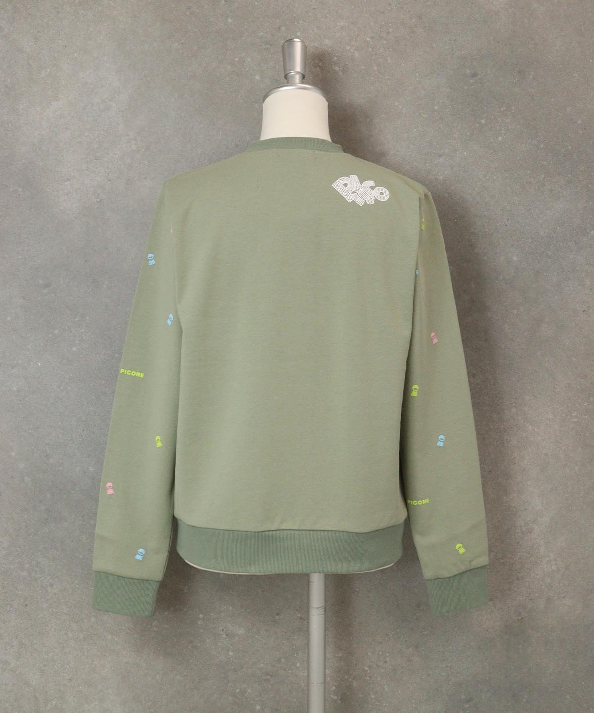 【SALE／40%OFF】STUDIO PICONE 【オンラインストア・店舗限定商品】ミニプリント裏毛スウェット スタジオピッコーネ トップス スウェット・トレーナー カーキグリーン ネイビー【送料無料】