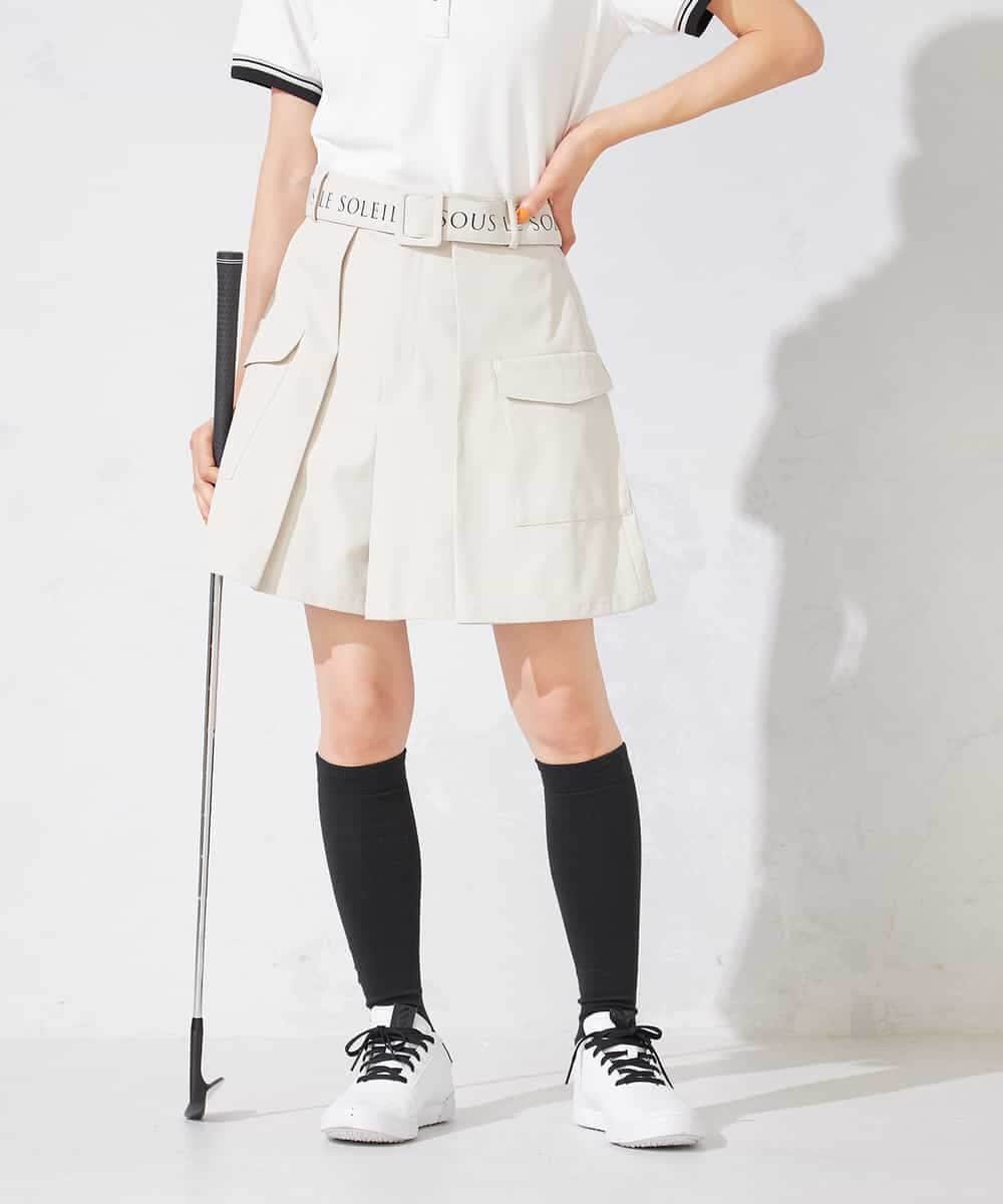 レディースゴルフウエア/カーゴキュロットパンツ(ベルト2点SET) アー・ヴェ・ヴェ パンツ その他のパンツ ブラック グレー