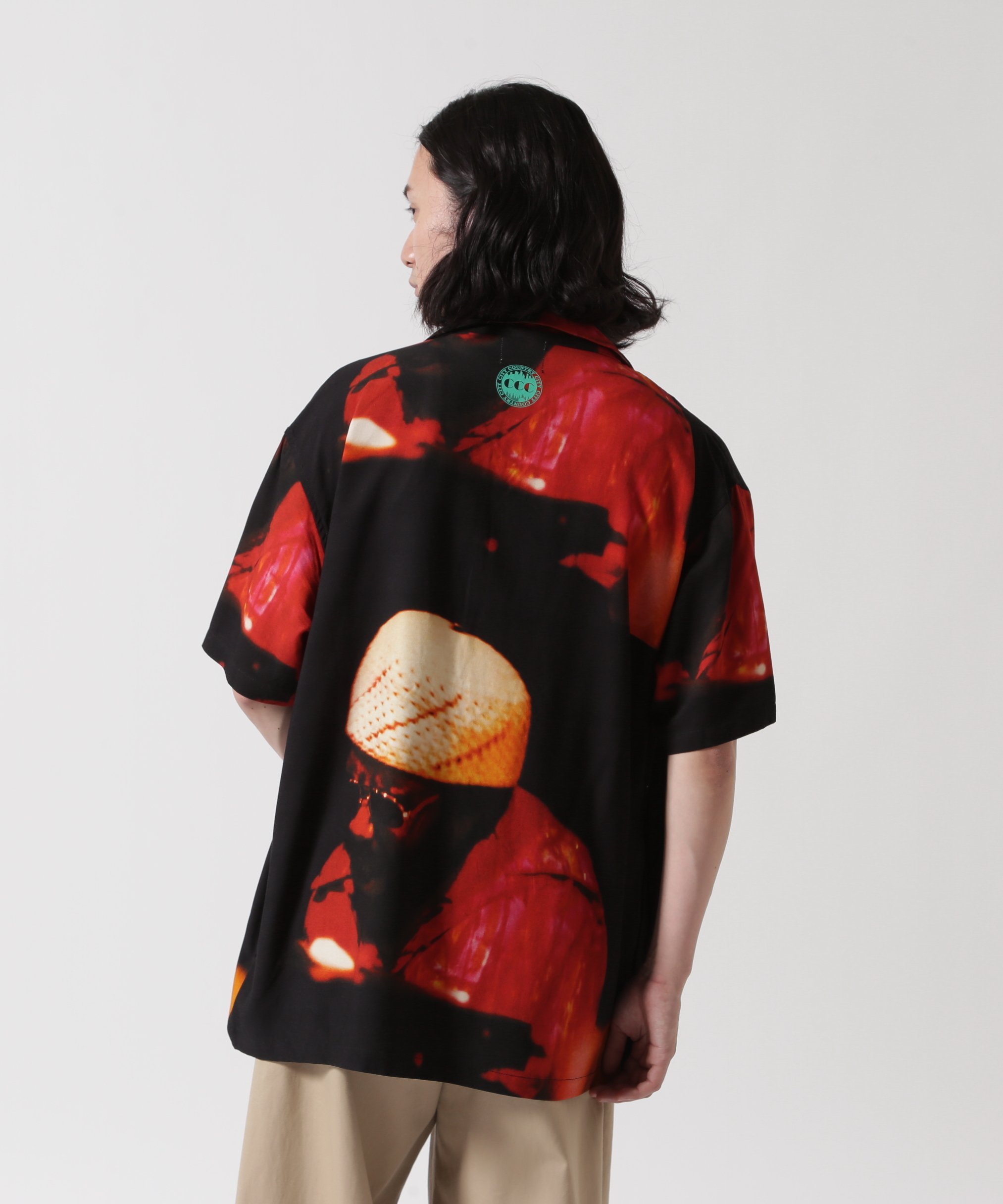 【SALE／30%OFF】GARDEN TOKYO CITY COUNTRY CITY ×LONNIE LISTON SMITH/シティーカントリーシティー /OPEN COLLAR S/S ガーデン トップス シャツ・ブラウス ブラック【送料無料】