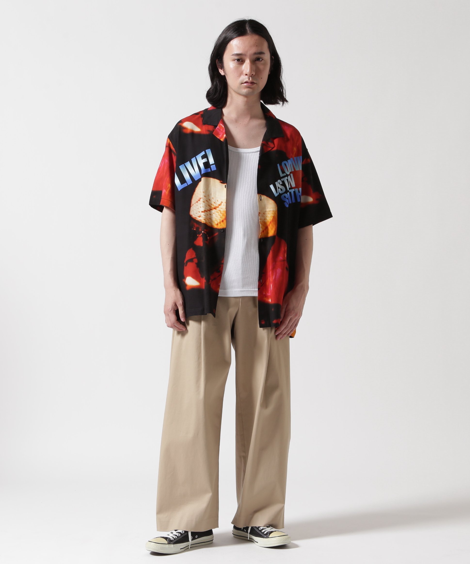 【SALE／30%OFF】GARDEN TOKYO CITY COUNTRY CITY ×LONNIE LISTON SMITH/シティーカントリーシティー /OPEN COLLAR S/S ガーデン トップス シャツ・ブラウス ブラック【送料無料】