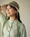 【SALE/30%OFF】#Newans 【UVカット/洗える】<花乃まりあさんコラボ>リボン2本つきサマーハット ハッシュニュアンス 帽子 ハット ベージュ【送料無料】
