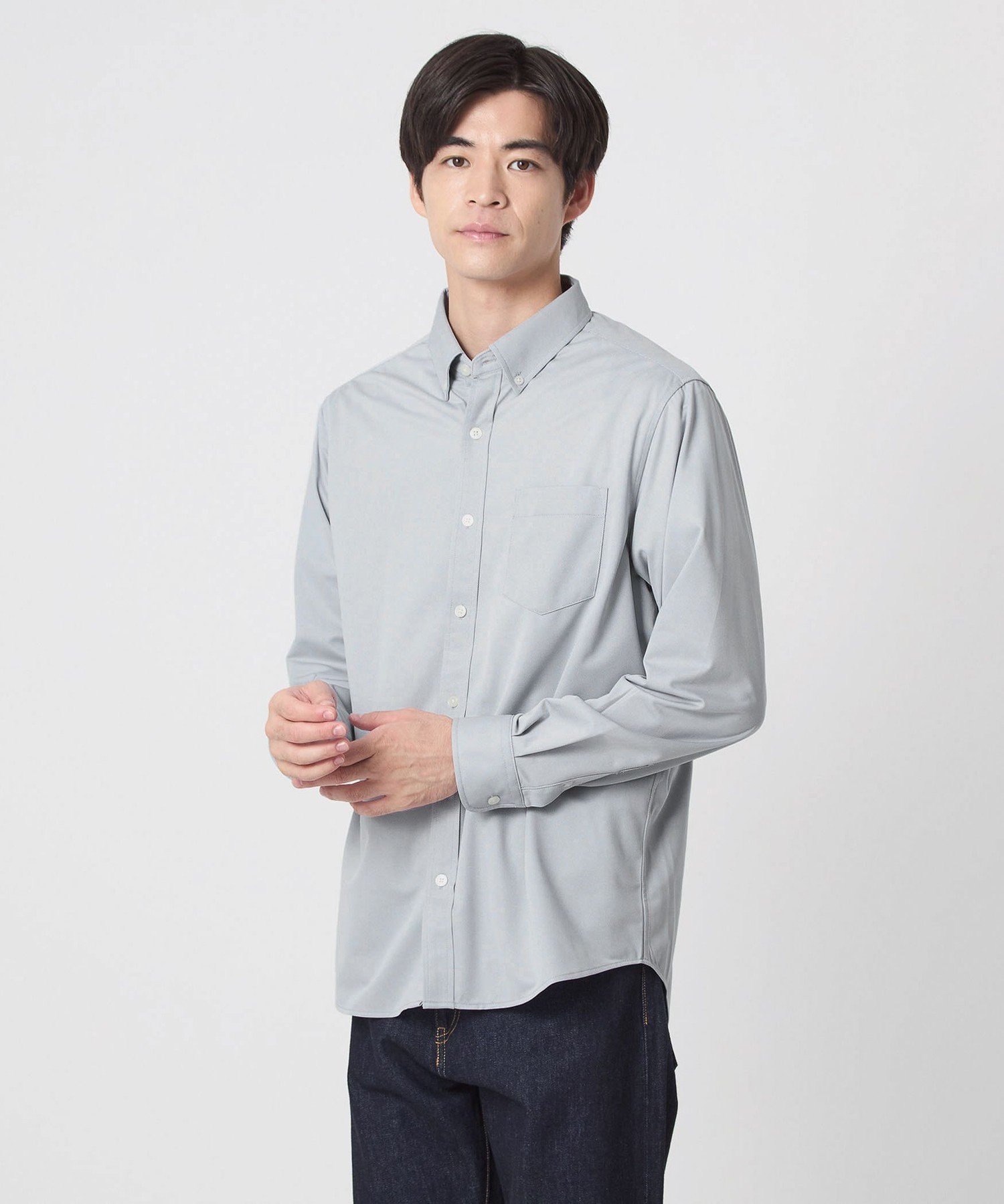 JUST fit トリコット ジャカード シャツ ユナイテッドアローズ アウトレット トップス シャツ・ブラウス グレー