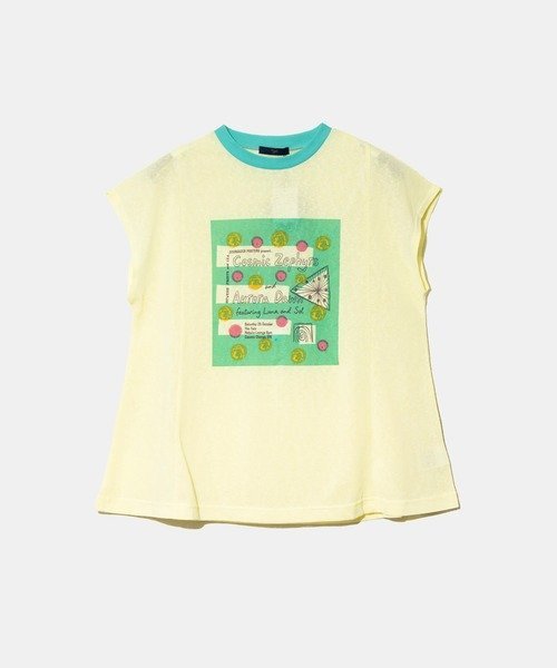 GSC WOMENS SELECT Figgle/フィグル シアー天竺フレアTEE (WOMENS) ゴースローキャラバン トップス カットソー・Tシャツ ホワイト イエロー