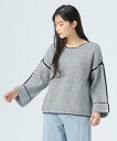 BEAMS HEART WOMEN ハンドステッチ プルオーバー ビームス ハート トップス ニット ブラック グレー ホワイト ベージュ【送料無料】