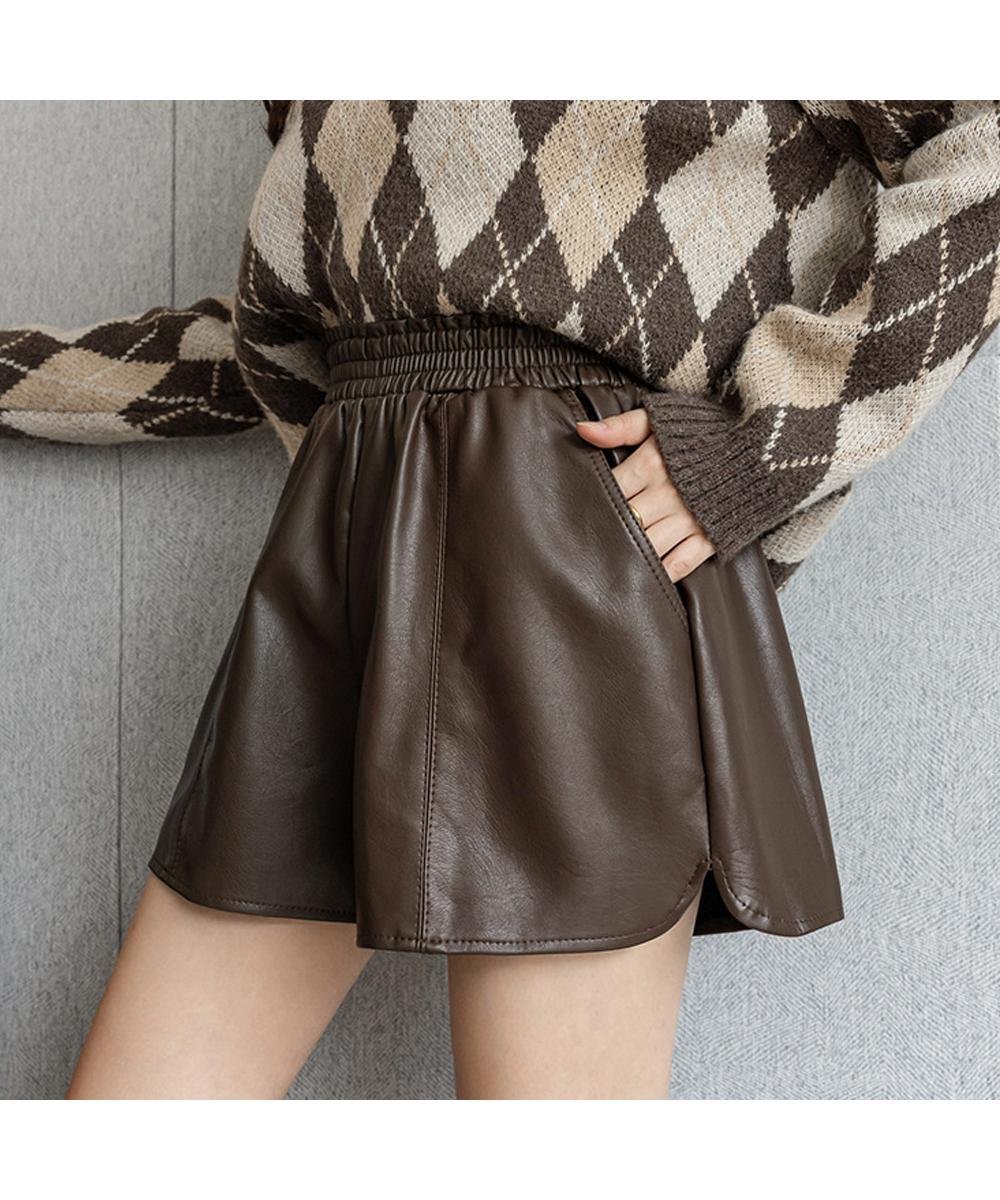 楽天市場】レザー ホットパンツ（カラーブラウン）の通販