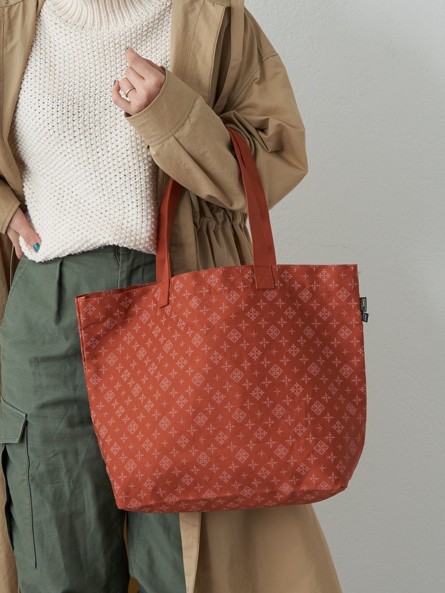 【SALE／50%OFF】Daily russet 【2023SS 新色】モノグラム コットンエコバッグ(M) デイリーラシット 福袋・ギフト・その他 その他 オレンジ ベージュ イエロー ブルー ピンク グレーのサムネイル