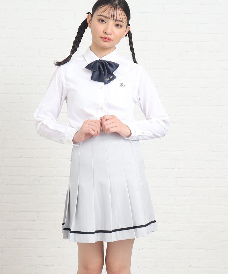 【SALE／20%OFF】PINK-latte 【卒服・リボンSET】ライン入り無地スカート ピンク ラテ スカート ミニスカート グレー ブラウンのサムネイル