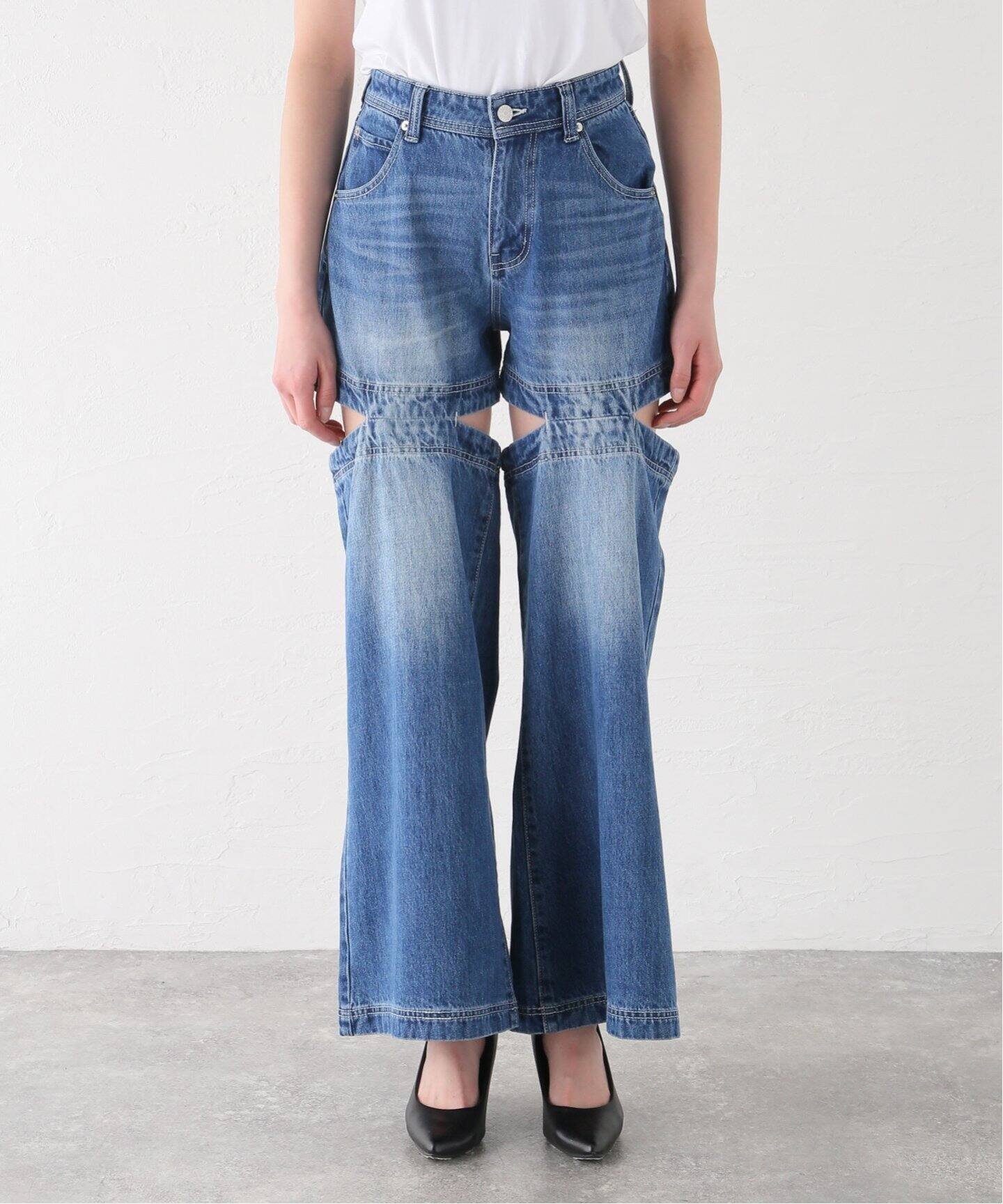 JOINT WORKS 【ANNA SUI NYC / アナスイエヌワイシー】 Peek a Boo Denim Pants ジョイントワークス パンツ ジーンズ・デニムパンツ ブルー【送料無料】