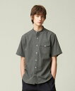 J.PRESS 【HYBRID LINEN】 バンドカラーシャツ ジェイプレス トップス シャツ・ブラウス グレー ブルー【送料無料】