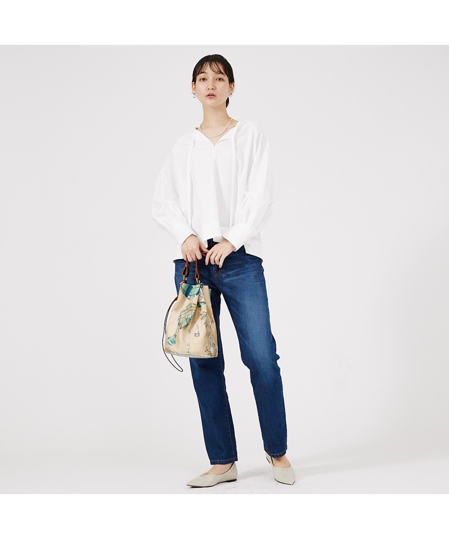 qualite コットンタックスリーブシャツ カリテ トップス シャツ・ブラウス ホワイト