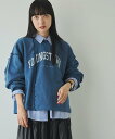 【SALE/50%OFF】coen メロー切替ロゴプリント裏毛スウェット コーエン トップス スウェット・トレーナー グレー ネイビー