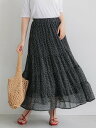 【SALE/50%OFF】coca シフォンティアードスカート コカ スカート ロング・マキシスカート ブラック