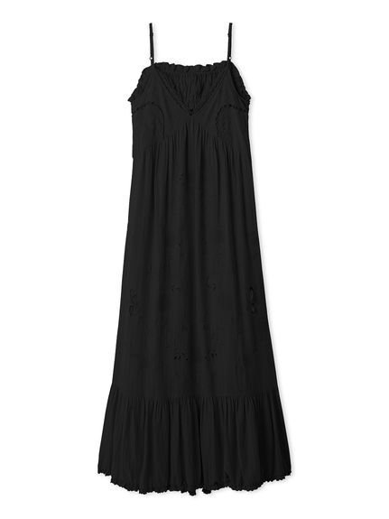 【SALE／50%OFF】SNIDEL フラワーエンブロイダリーマキシワンピース スナイデル ワンピース・ドレス ワンピース ホワイト イエロー ブラック【送料無料】