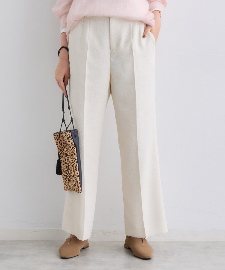 【SALE／5%OFF】INDIVI 【褒められパンツ/ウール調素材】ラメ混ワイドパンツ インディヴィ パンツ その他のパンツ ネイビー グレー ホワイト【送料無料】のサムネイル