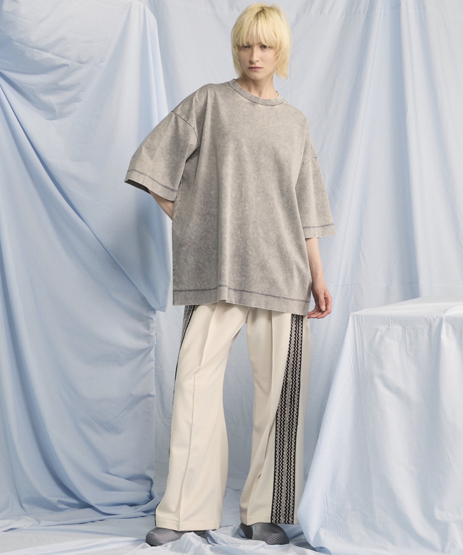 MAISON SPECIAL Extremely Cool Fade Smooth Prime-Over Crew Neck T-Shirt メゾンスペシャル バッグ トートバッグ グレー