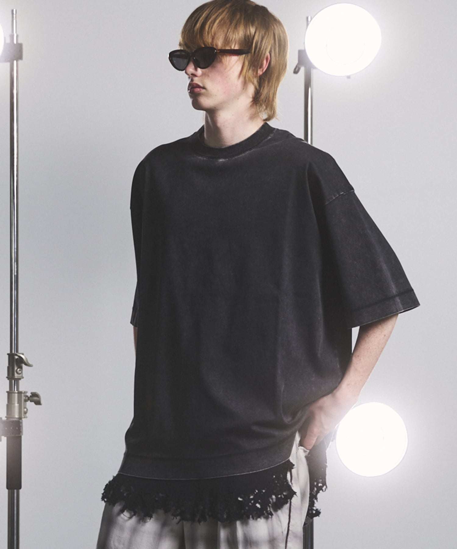MAISON SPECIAL Extremely Cool Fade Smooth Prime-Over Crew Neck T-Shirt メゾンスペシャル バッグ トートバッグ グレー