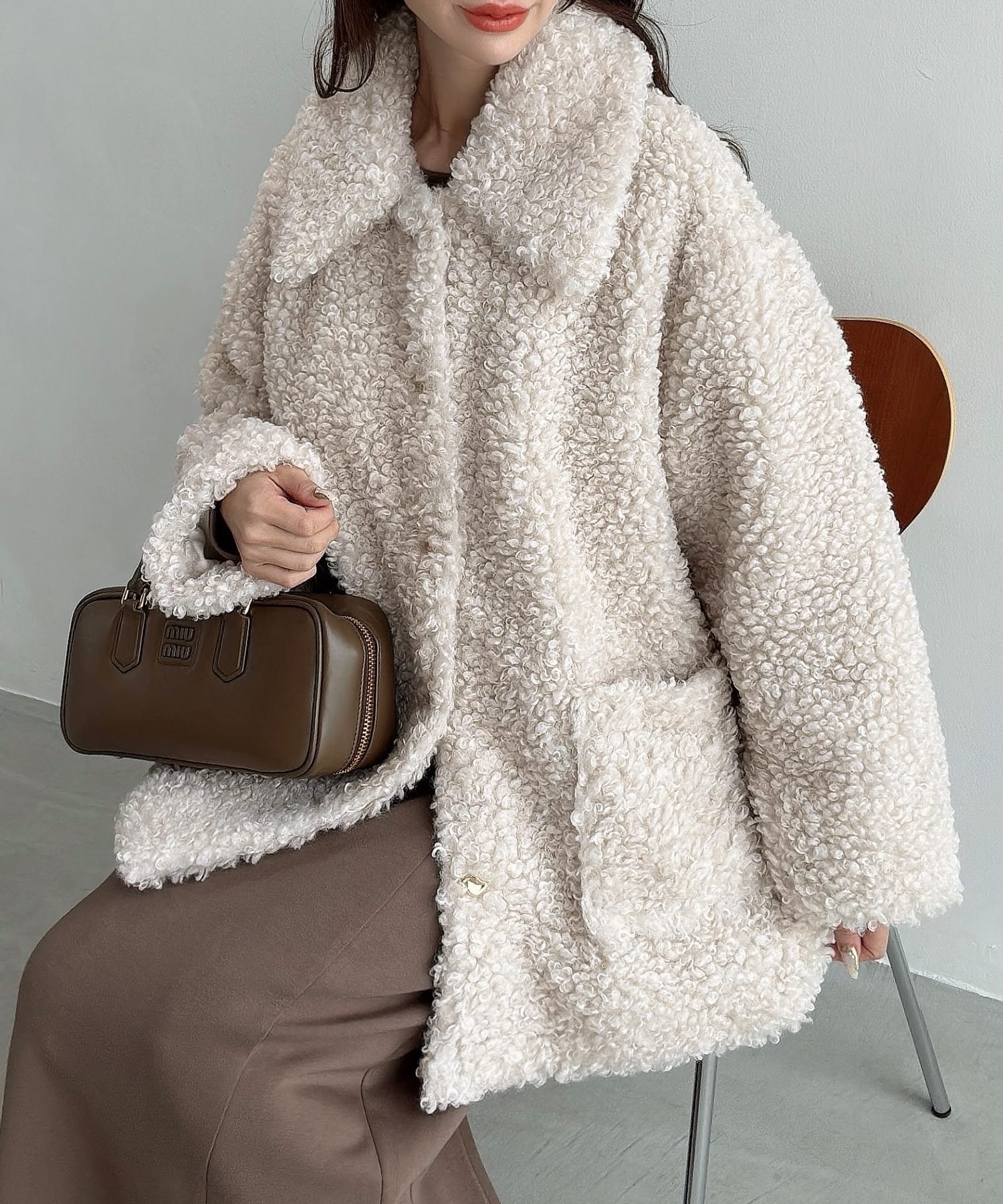 楽天市場】プードルファー コート（カラーホワイト）（コート 