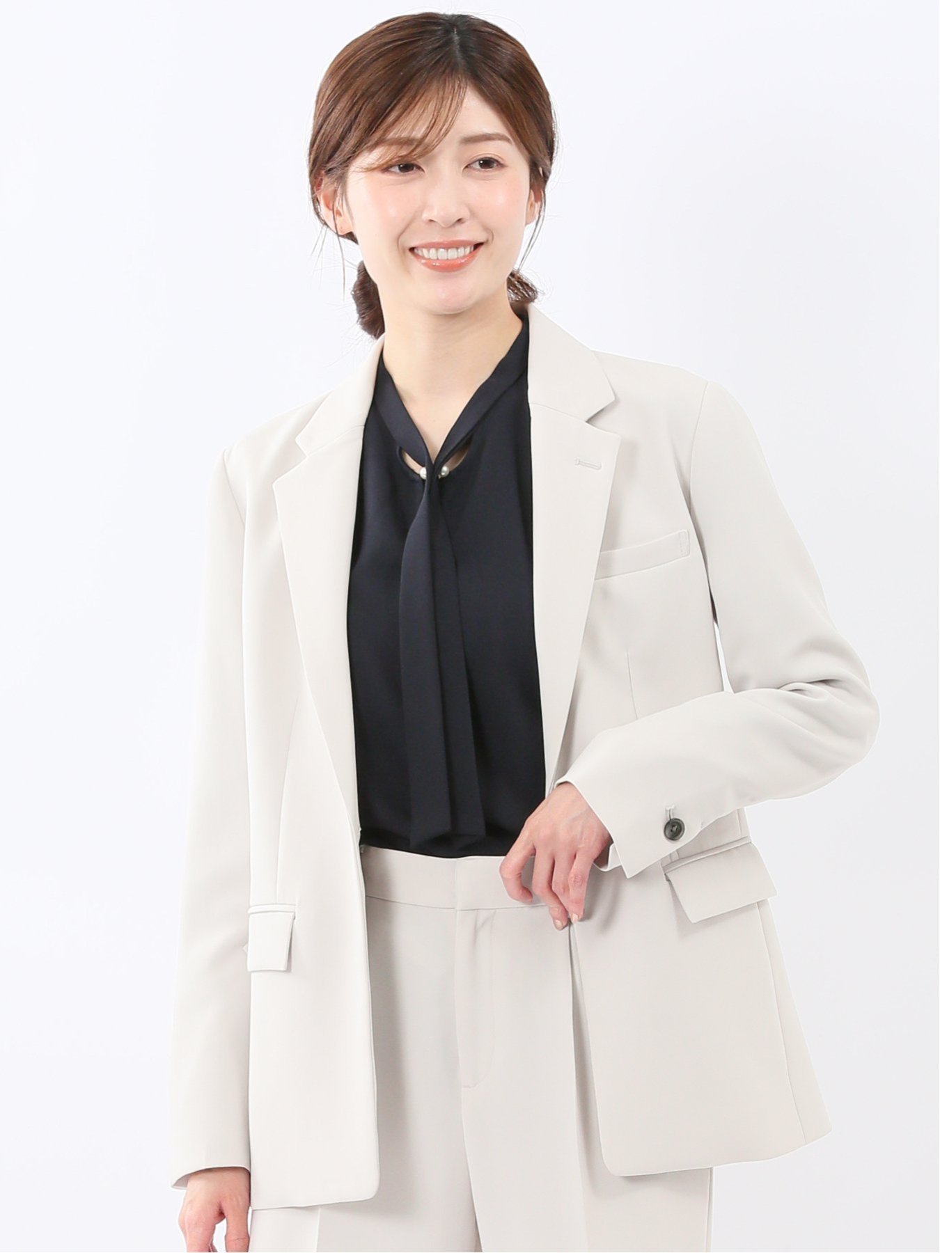 【SALE／15%OFF】m.f.editorial トリアセライク リラクシング 1ボタンジャケット ライトグレー(セットアップ可能) タカキュー ジャケット・アウター テーラードジャケット・ブレザー グレー【送料無料】