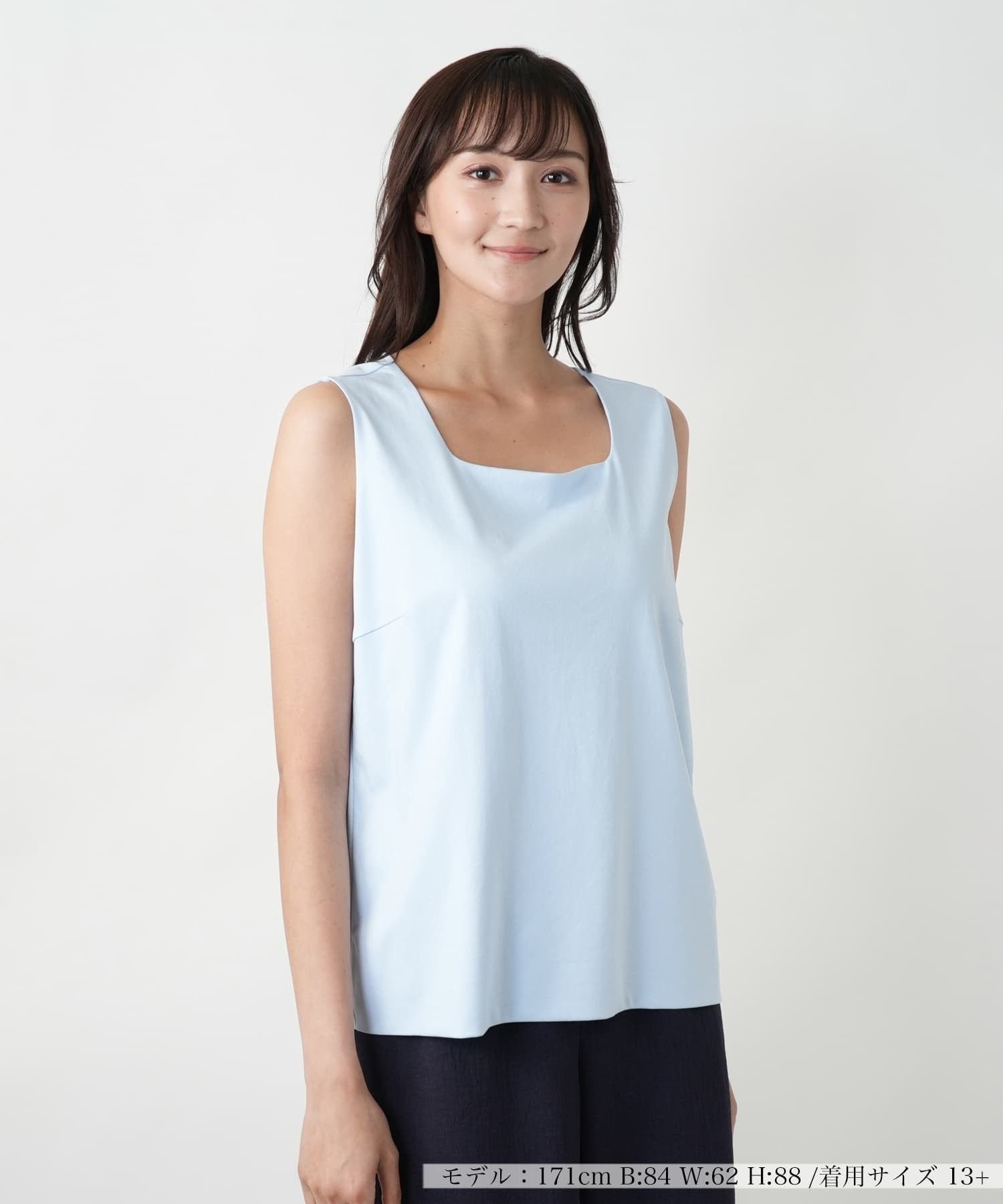Leilian PLUS HOUSE 【店頭人気】タンクトップ レリアン プラスハウス トップス カットソー・Tシャツ ホワイト パープル