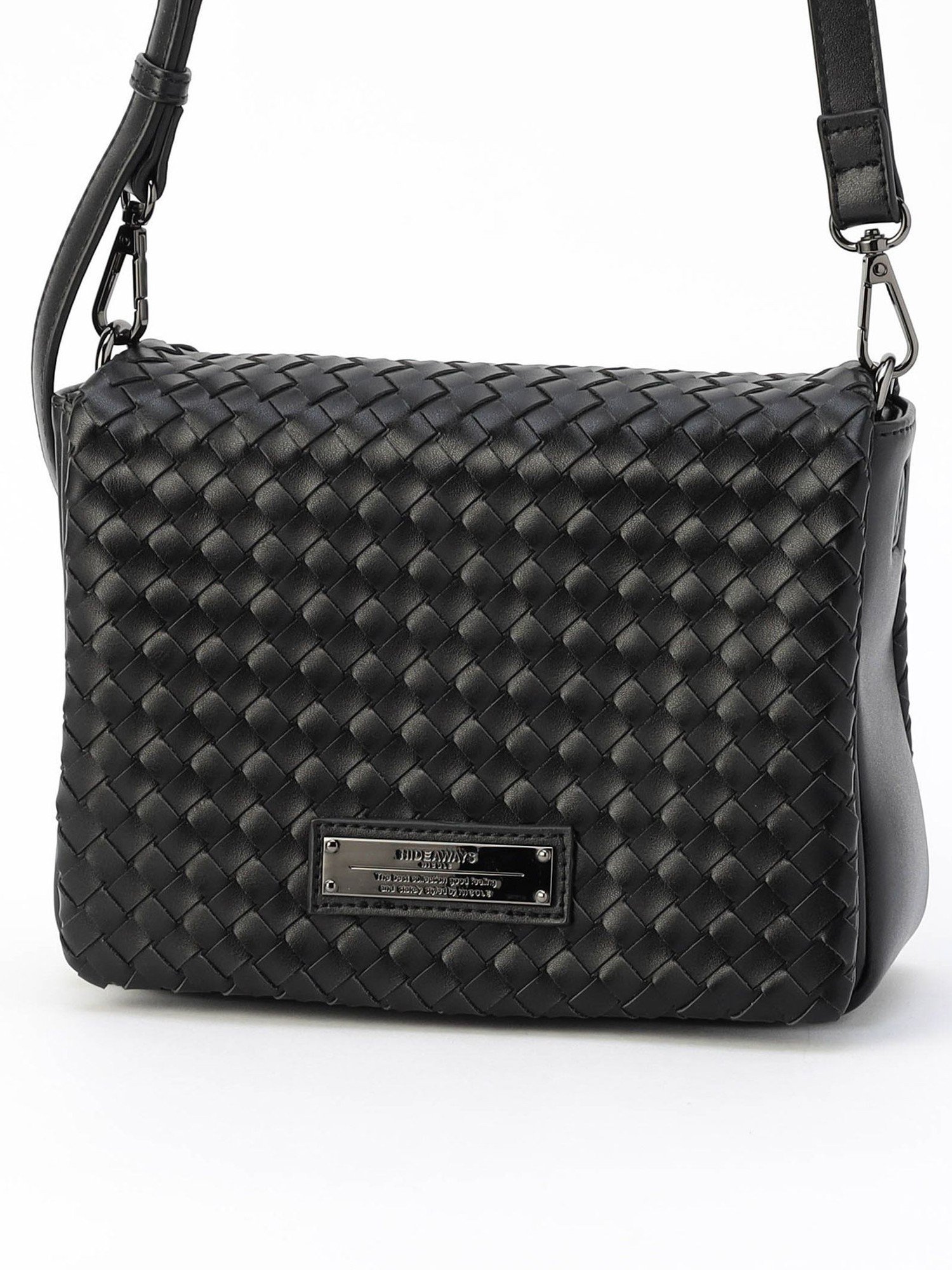 HIDEAWAYS NICOLE メッシュフラップ2WAYショルダーバッグ ニコル バッグ ショルダーバッグ ブラック