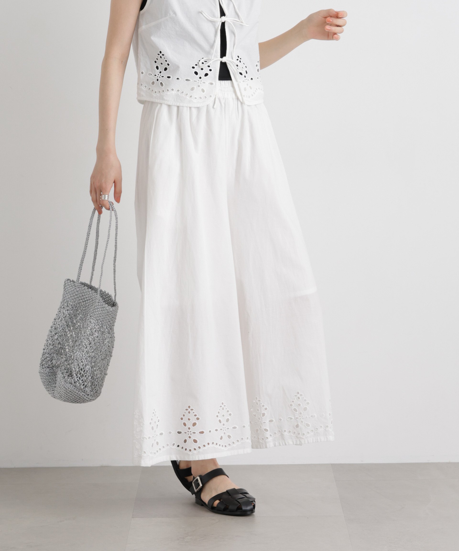 【SALE／20%OFF】NANO universe made in INDIAカットワークエンブロイダリーパンツ(セットアップ可) ナノユニバース パンツ その他のパンツ ベージュ ブラック ホワイト【送料無料】 stylife-15697709 Rakuten Fashion パッケージ画像