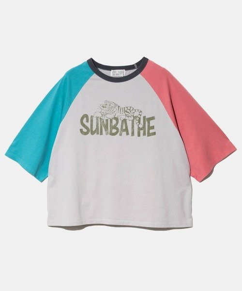 GSC WOMENS SELECT CUBE SUGAR/キューブシュガー 26/-天竺アニマルラグランTEE (WOMENS) ゴースローキャラバン トップス カットソー・Tシャツ グレー
