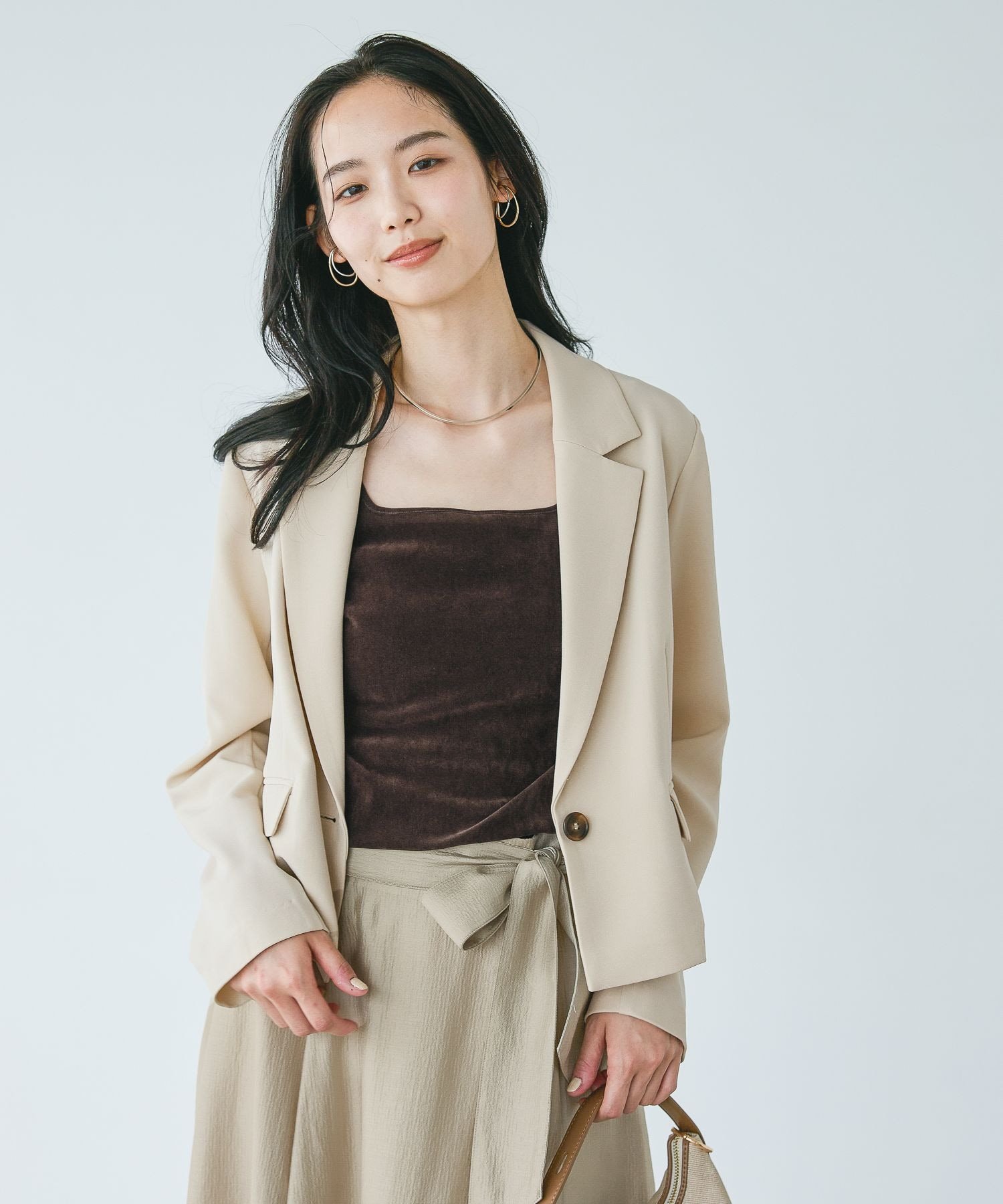 【SALE／10%OFF】Andemiu ショートジャケット アンデミュウ ジャケット・アウター テーラードジャケット・ブレザー カーキグリーン ベージュ【送料無料】