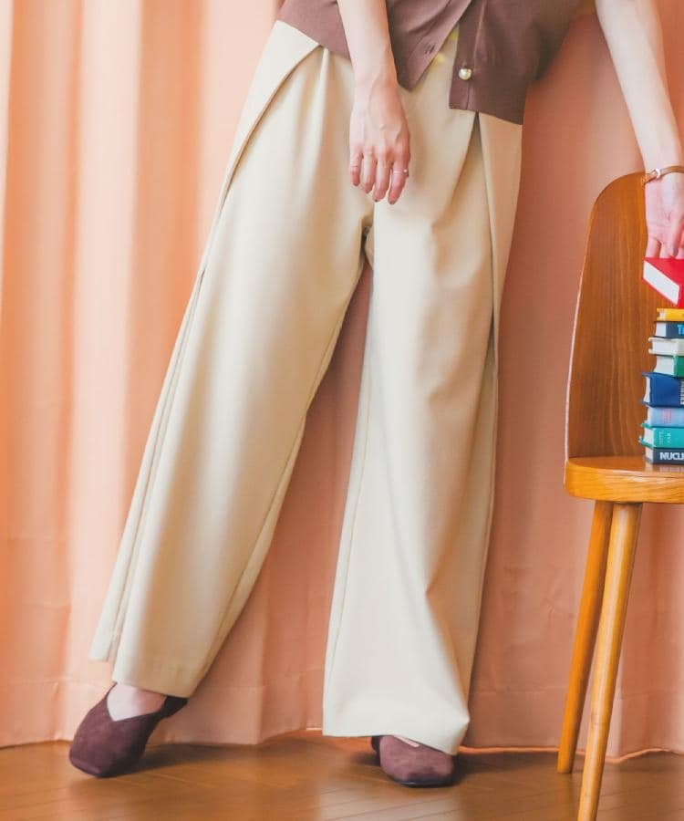 ITS' DEMO Dカンベルトワイドパンツ イッツデモ パンツ その他のパンツ ブラック ベージュ