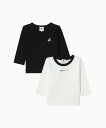 agnes b. JPT1 E TS キッズ ロングスリーブTシャツ 2枚組 アニエスベー インナー・ルームウェア その他のインナー・ルームウェア ブラック【送料無料】