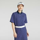 PUMA ウィメンズ ゴルフ FOG ジャガード AOP 半袖 ポロシャツ プーマ トップス ポロシャツ ネイビー【送料無料】