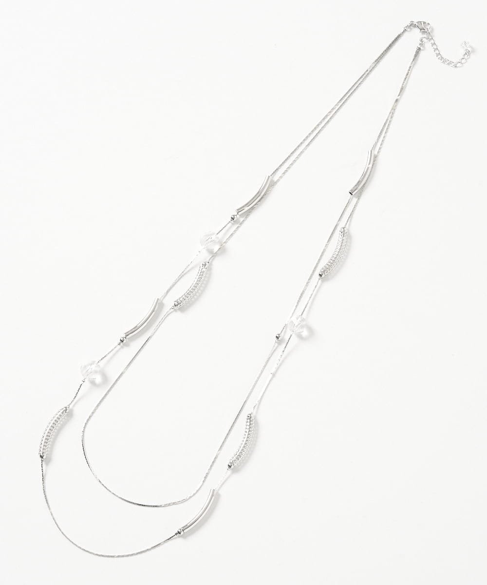 【SALE／50%OFF】GEORGES RECH（小さいサイズ） [日本製]メタルパーツ2連ネックレス メゾンドゥサンク アクセサリー・腕時計 ネックレス シルバー【送料無料】