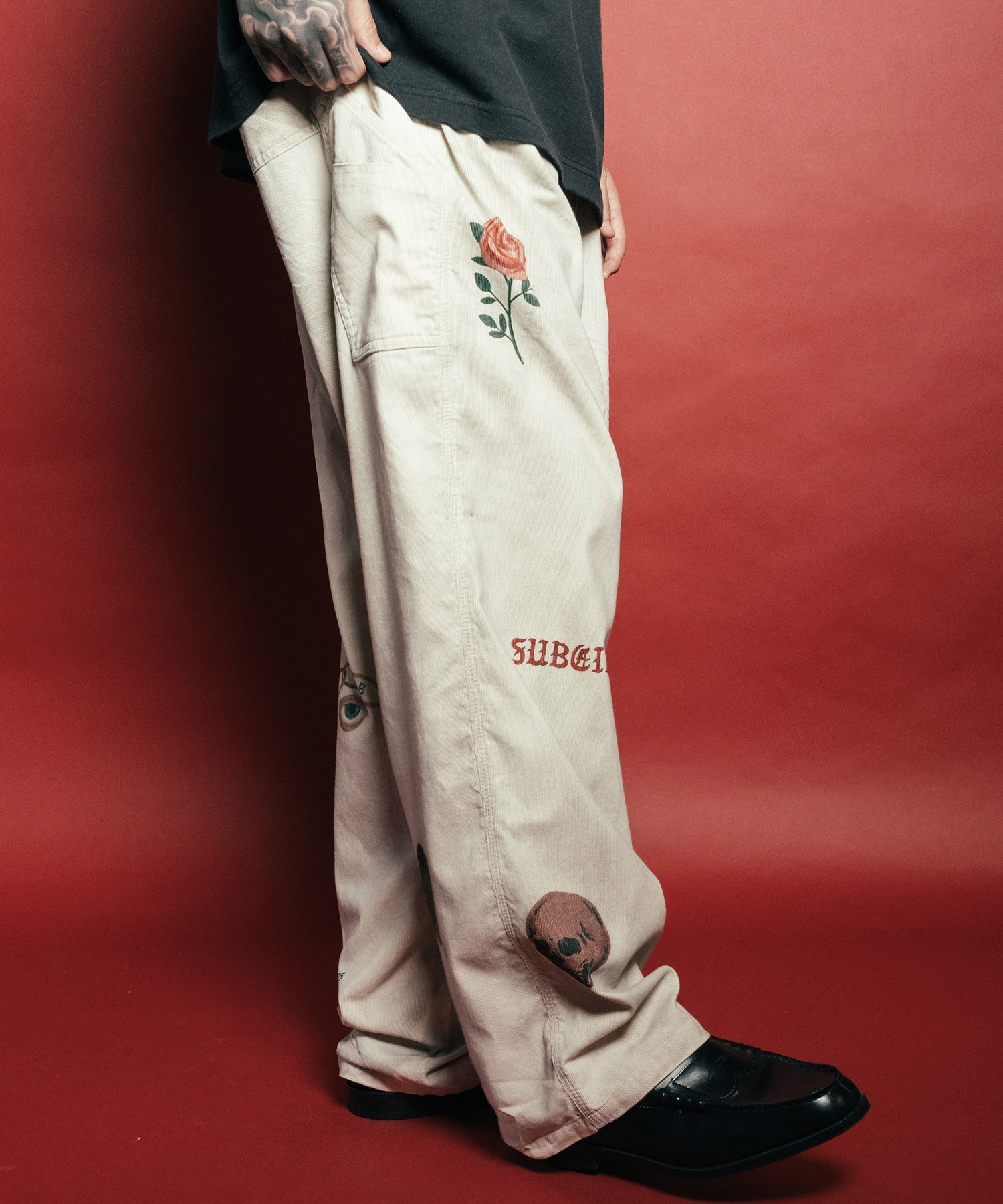 Subciety Memorial corduroy pants サブサエティ パンツ その他のパンツ ホワイト ブラック