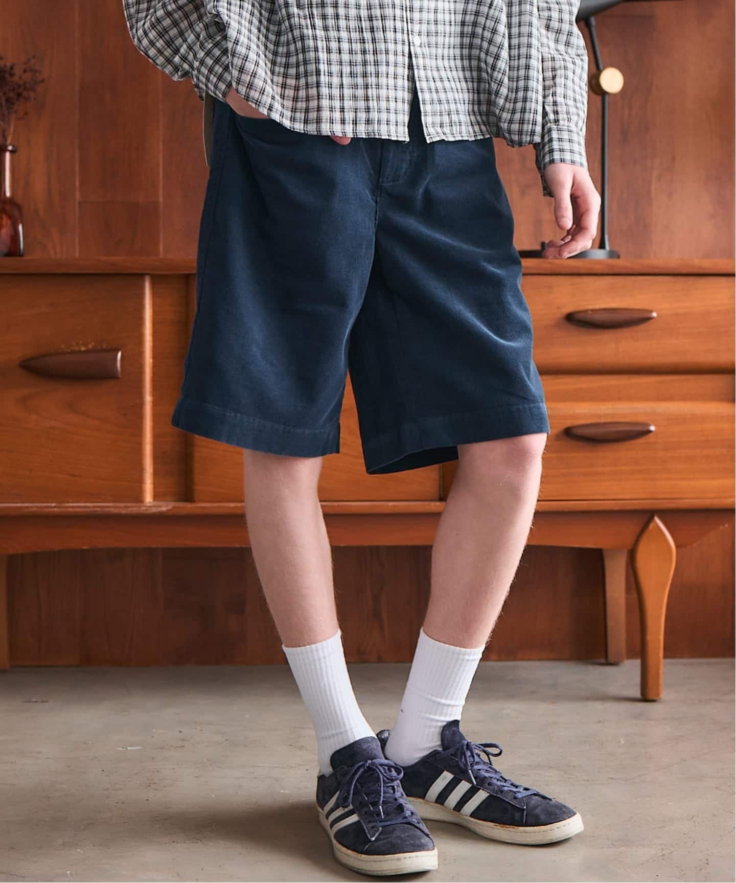 OSKR / オーエスケーアール Small Corduroy Faded Stand Up Short ベーセーストック パンツ その他のパンツ ブルー ホワイト