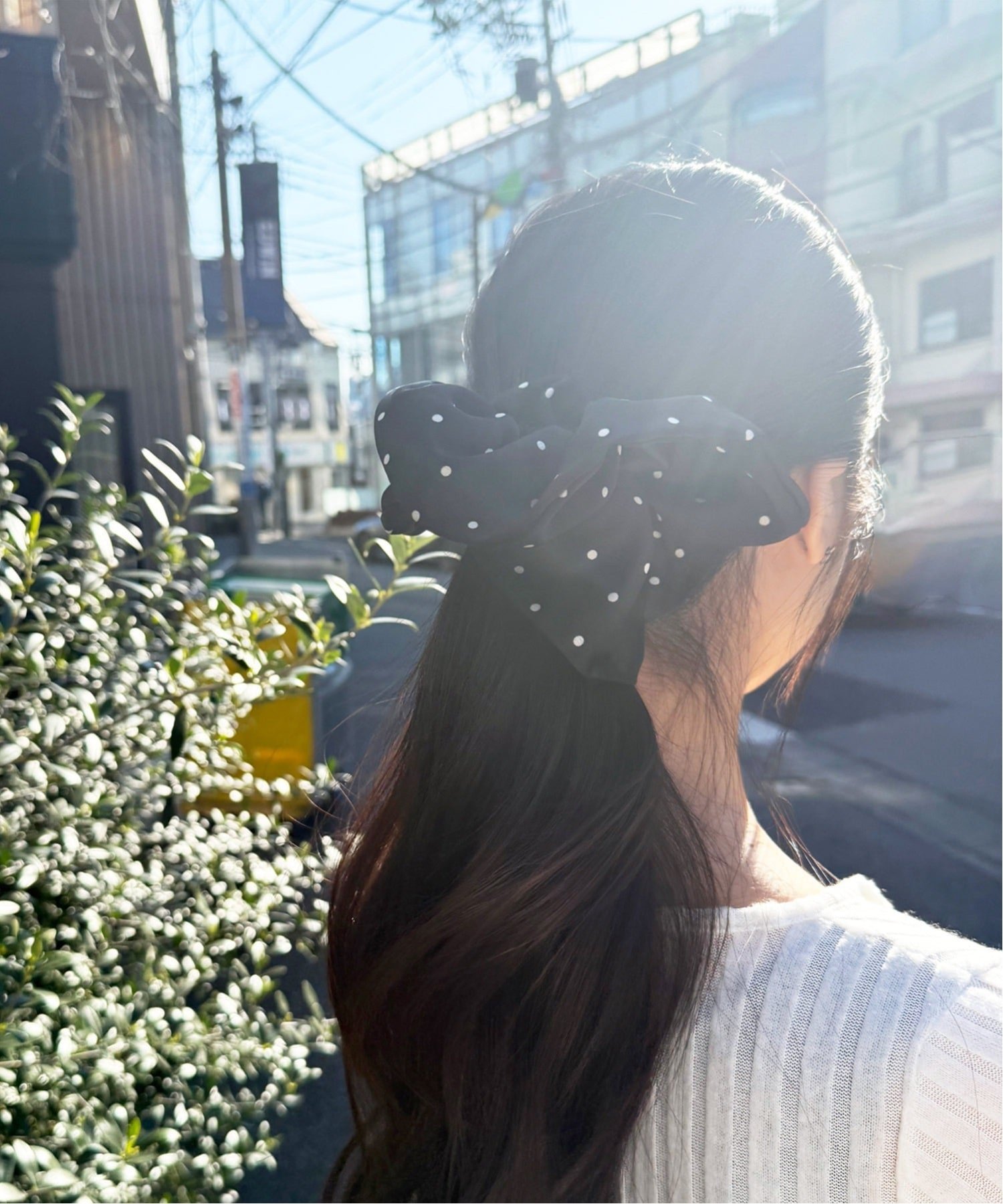 【SALE／55%OFF】Peony Peony/(W)【Peony/ピオニー】ドットビッグボリュームシュシュ チェルカ ヘアアクセサリー ヘアゴム ブラック ホワイト