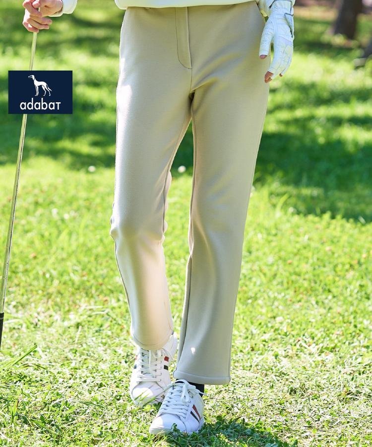 【ADABAT NAVY】マイクロベロアストレートパンツ アダバット パンツ その他のパンツ ベージュ ネイビー